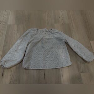 Zara Girls Cream Eyelet Blouse Size 10